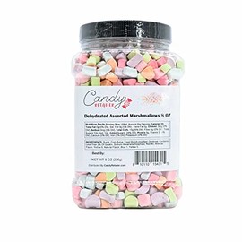Candy Retailer Assorted Dehydrated Marshmallows - Perfect Dehydrated Bits For Cereal, Cocoa, Ice Cream, Hot Chocolate - 8 Ounce Jar