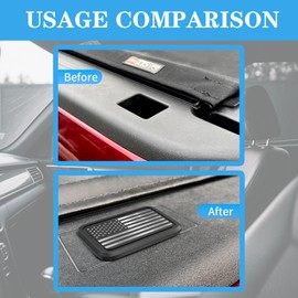 2Pcs Bed Rail Stake Pocket Covers Fit for Dodge RAM1500/2500 (2019-2021), American Flag Truck Hole Caps Plugs, Stake Hole Caps Plugs Rear Bed Accessories (Black)