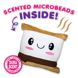 Scentco Smillows - Patented Gourmet Scented Stuffed Plush Pillows (S'Mores Marshmallow) - Accent, Throw, Decorative Pillows - Kids Room Decor, Gift for Kids