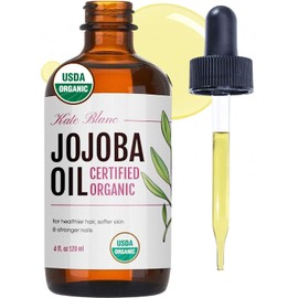 Jojoba Oil (4 oz), USDA Certified Organic, 100% Pure, Cold Pressed, Unrefined. Revitalizes Hair and Gives Skin a Radiant, Youthful Look. Great treatment for Face, Lips, Cuticles, Stretch Marks, Beard