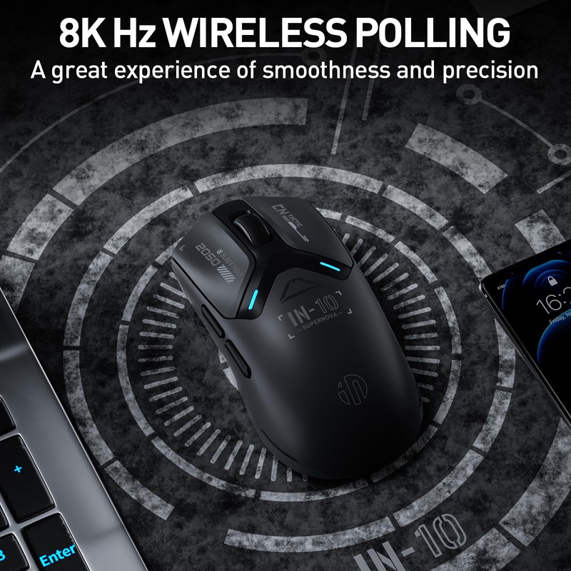 INPHIC IN10P Wireless Gaming Mouse, Tri-Mode 2.4G/ USB-C Wired/Bluetooth PC