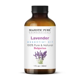 Majestic Pure Lavender Essential Oil with Glass Dropper - 1 Fl Oz - 100% Pure and Natural Lavender Oil - Premium Grade Essential Oils for Diffuser, Aromatherapy, Soap and Candle Making