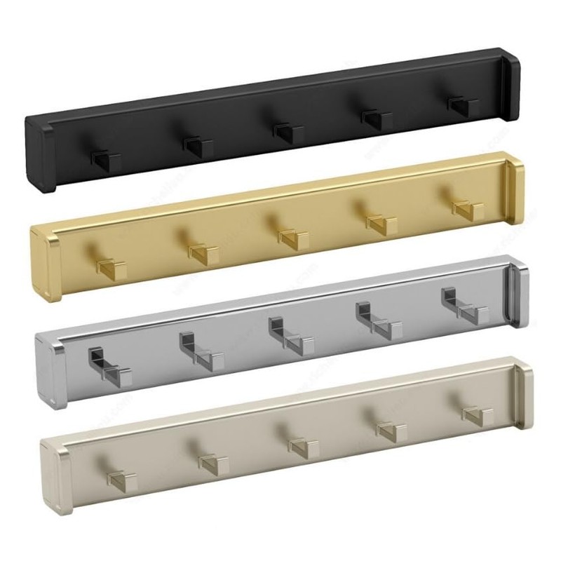 5-Hook Designer Wardrobe Reversible 11.75" Length Closet Belt Rack with