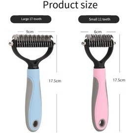 Double Sided Dog Deshedding Brush Pet Grooming Rake, 2Pcs Double Sided Shedding Dematting Rake Combs, Dog Shedding Brush, 2-Sided Dematting Comb for Dogs and Cats