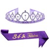 Birthday Crowns for Women 34 & Fabulous Sash and Tiara