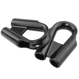 Tube Thimble ITROLLE 2PCS 12mm Black Stainless Steel Rope Tube Thimbles Collar with Gusset for 3/8 inch or 1/2 inch Wire or Winch Rope Cable Thimble