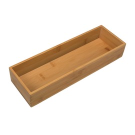 SYAOYI Bamboo Drawer Organizer - Kitchen Drawer Utensil Organizer Office Supplies Desk Organizer Makeup Silverware Tray Flatware Organization 12"*4"*2"