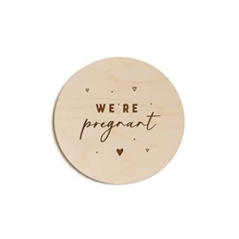 The Cotton & Canvas Co. Pregnancy Announcement Sign, We're Having a Baby, Wooden Plaque, Oh Baby, Maternity Photoshoot Prop, 4 Inches