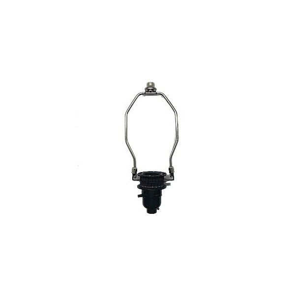 Upgradelights Push Through Socket and Ring with Black Adapter, Chrome