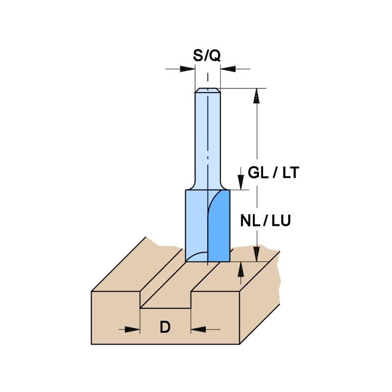 ENT Straight Cutter TC Shank (C) 12 mm, Diameter (A)