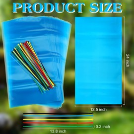 Maple Syrup Tapping Kit Maple Tree Tapping Replacement 24 Pcs 12.5" x 24" Blue Maple Syrup Bags and 50 Pcs Colorful Cable Ties for Maple Sugaring