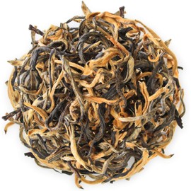 Teabloom Té orgánico Golden Monkey de hojas sueltas, té negro orgánico certificado por el USDA, aroma persistente con sabor suave y malteado, bote de té de hojas sueltas de 56 g