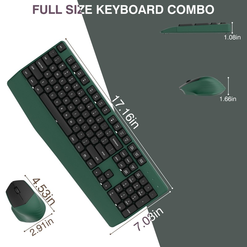 Links9+ Wireless Keyboard and Mouse Combo, Full-Sized 104 Keys 2.4GHz