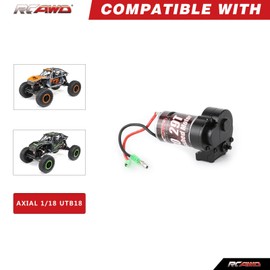 RCAWD UTB18 Capra 29T 380 Brushed Motor Set, 45% Upgrades, Electric Motor & Center Gear Housing, Transmission Set with Steel Gears Carbon RC Motor Parts, for Axial 1/18#AXI01002 Black