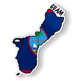 Guam Map with Flag Magnet for Car Fridge Locker Metal Door - 4.5"