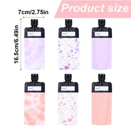 WUSJCOF 6 Piece Refillable Leak-Proof Travel Bottles Set, Empty Squeeze Bags for Liquid Make-Up, Shampoo and Conditioner, Travel Containers (90 ml)