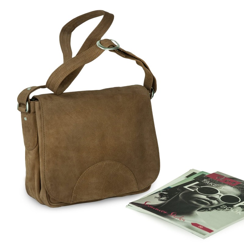 Hamosons 577 Ladies Retro Genuine Leather Handbag Medium Shoulder Bag