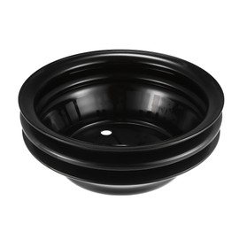 X AUTOHAUX Metal Crankshaft Pulley Double Groove Power Steering Pump Pulley Keyway Long Water Pump for Small Block Chevy SBC 262 265 267 283 302 305 307 327 350