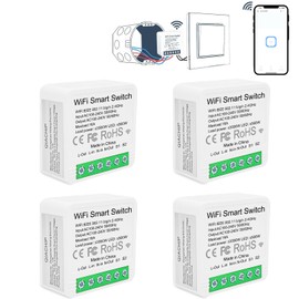 QIACHIP WLAN Switch Smart Light Switch Module, 16 A Alexa Smart Switch, Smart Switch WiFi, Compatible with eWelink App, Google Home