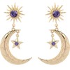 Gilieyer Earrings Star Moon Bohemian Earrings for Women Long Asymmetric
