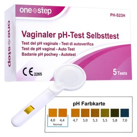 5 x One+Step Vaginal pH Test I For Early Detection of Bacterial Infections I Pregnancy Care I Bubble Jump I Bacterial Vaginosis I With Additional Colour Chart for Hygienic Reading