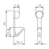 Waki Sangyo J-Hooks Large Economy Single Gypsum Board Pin Hooks,