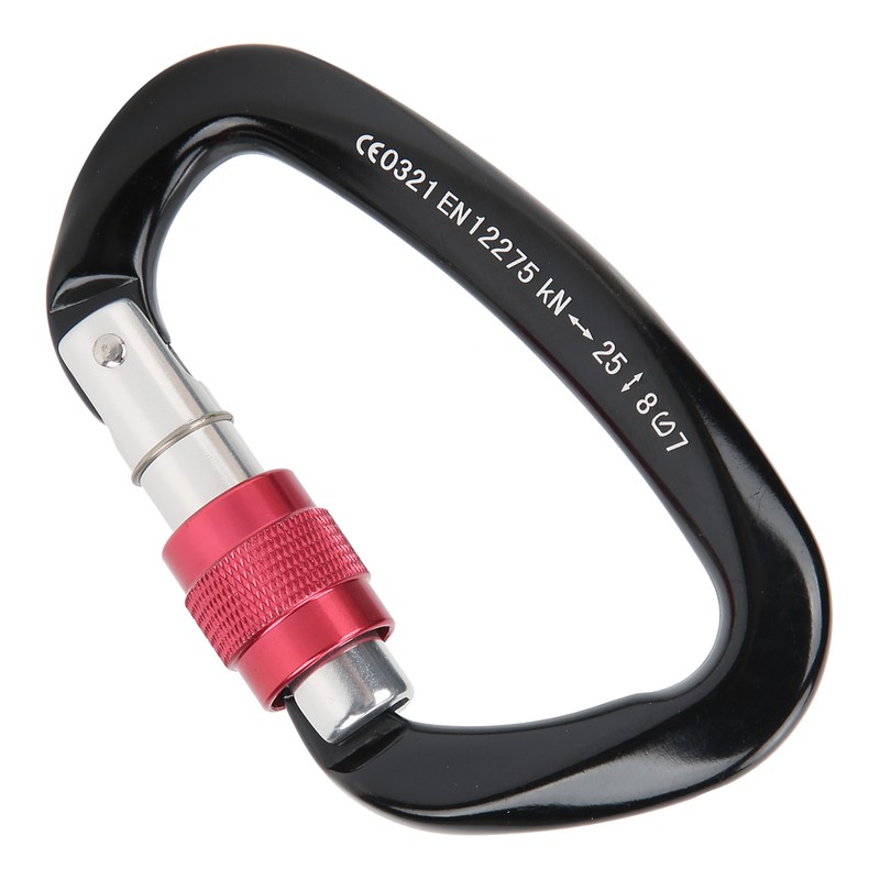 Mountaineering D Locking Carabiner Clips Alloy Heavy Duty Carabiner for