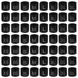TOPPERFUN 400 Pcs Black Clothing Hanger Sizer, 8 Size Clothing Markers, Hanger Marker Hanger Size Clips for Clothing Organization in Stores and Wardrobes - XXS, XS, S, M, L, XL, XXL, XXXL