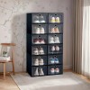 Cajas de Zapatos Apilables, 12 Piezas Cajas de Almacenamiento Transparentes Plegables Multifuncionales con Puerta Transparente para Hogar y Colegio