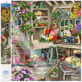 DIAMOND DOTZ ® - Gardener's Paradise, Partial Drill, Round Dotz, Diamond Painting Kits Flowers, Diamond Dotz For Adults, Diamond Art Kits for Adults, Diamond Art Flowers, 29.1"x39.4"