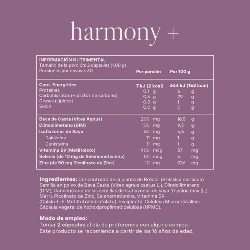 Reset | Harmony+ |vitex Dim Folato Selenio Isoflavonas 60cap Sabor