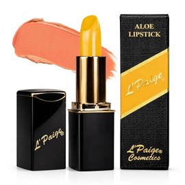 L'Paige pH Color-Changing Lipstick and Lip Stain – Yellow to Coral Pink Transformation, Temperature Sensitive Satin Finish, Aloe Vera Infused, Long-Lasting Moisturizing Hydrating Lip Color, Shade LYW