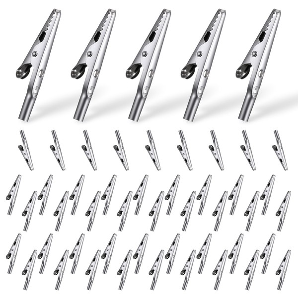 Crocodile Clips Electrical, 50 PCS Metal Alligator Clips Spring Clamps