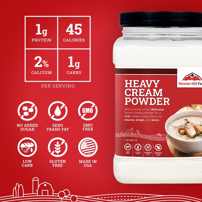Hoosier Hill Farm Heavy Cream Powder, 1LB (Pack of 1)