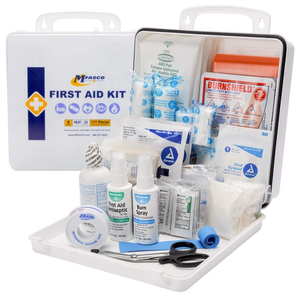 OSHA & ANSI 2021 Class B First Aid Kit Plastic Box by MFASCO
