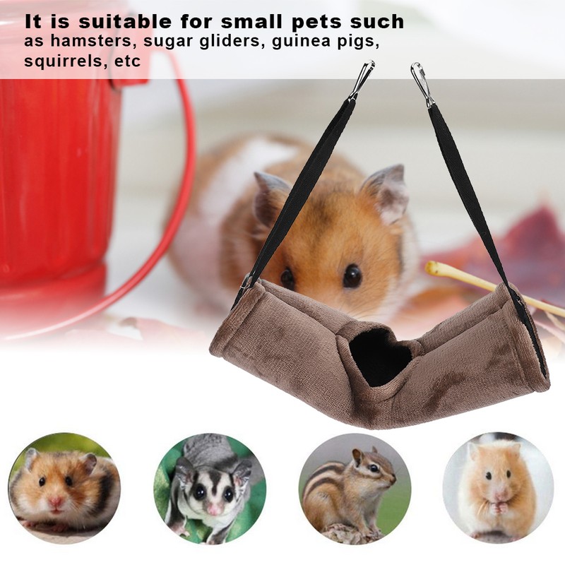 Small Pet Velvet Tunnel Nest Warm Hammock for Hamster Guinea