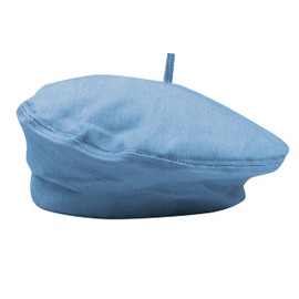 Women Girls Denim Beret French Hat Casual Sun Hat with Adjustable Strap