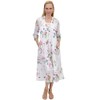 LA CERA Women’s Cotton Caftan Dress, Floral Hummingbird Print, Rounded