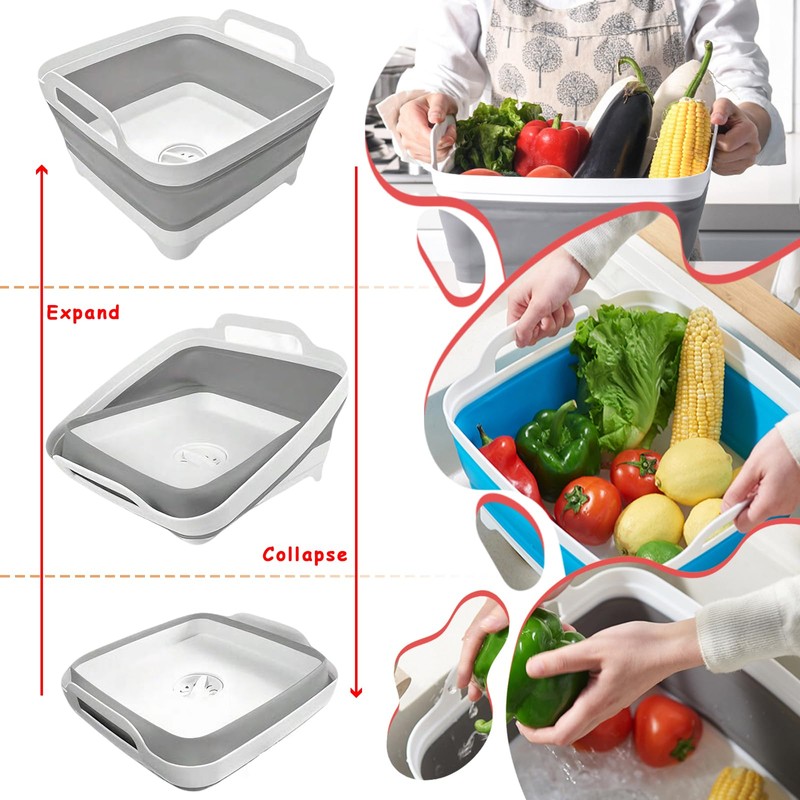VGE Collapsible Wash Basin & Portable Sink for Kitchen, Camping,