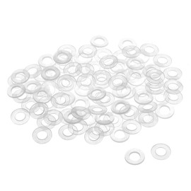 sourcing map Flat Washer Nylon M5 Seal 10 mm AD 5 mm ID 1 mm Thick Clear for Tap Pipe Water Hose Insulation Screws Pack of 100