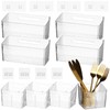8 PCS Clear Cabinet Door Organizer Bins with Adhesive Hooks,