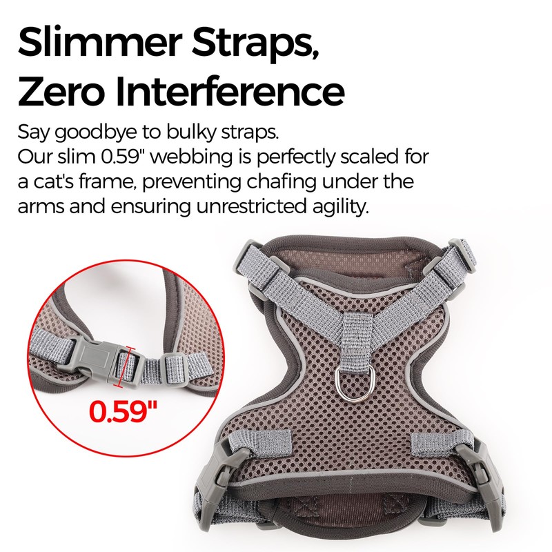 pangdi Cat Harness and Leash Set, Lightweight Air-Mesh Cat Vest,