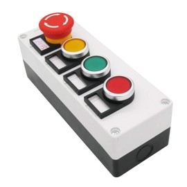 TWTADE/Red Yellow Green Momentary Switch, Red Mushroom Emergency Stop 1NC 1NO Latching Push Button Station Switch Pushbutton Switches 440V 10A hz-11SRYG