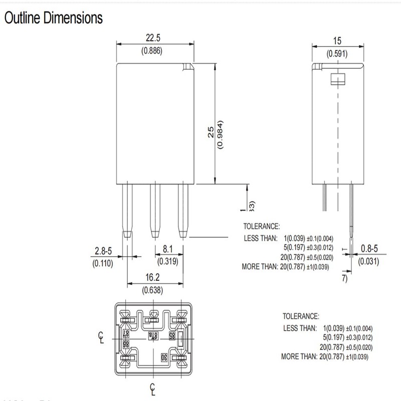(Pack of 2) 301-1C-C-R1 U02 24VDC 35A Automotive Relay 5