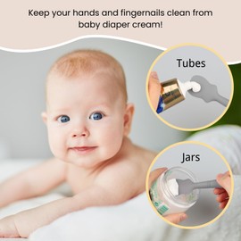 Nearbyme 2 Pack Baby Diaper Cream Brush, Diaper Cream Spatula Applicator Silicone Baby Butt Paste Spatula for Babies, Newborn (Pink, Soft Lilac)