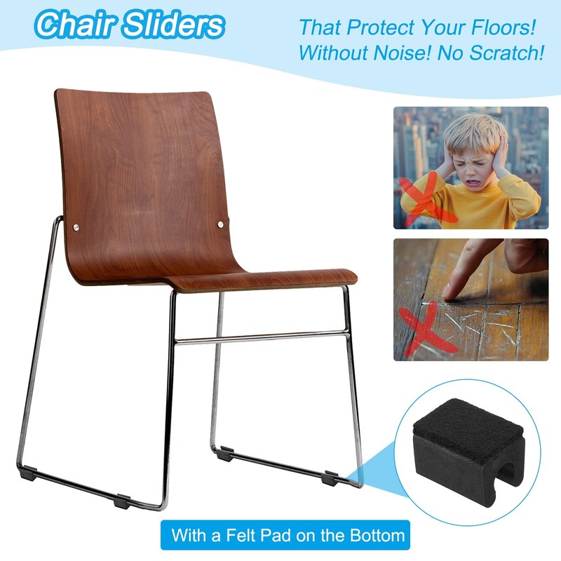 PATIKIL 12 Pcs Rectangular U Shaped Chair Leg Caps with