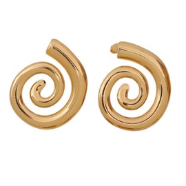 Gold Stainless Steel Earrings Boho Spiral Chunky Studs Earring for Women Woman's Unique Gift Statement Earrings