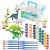 THE TWIDDLERS 20-Piece Dinosaur Painting Set, 5 Dinosaur Figures with