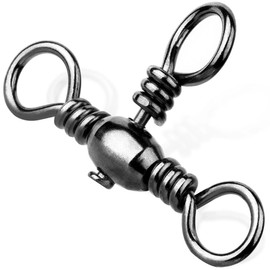 9KM DWLIFE 50pcs Tri Fishing Tackle 3-Way Swivels Triple Swivels T-Turn Swivels High Strength Connectors Rust Resistant for Freshwater and Saltwater