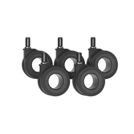Enso Motion Office Chair Replacement Caster Wheels, 70 Okina Mu Series - Black (Set of 5)